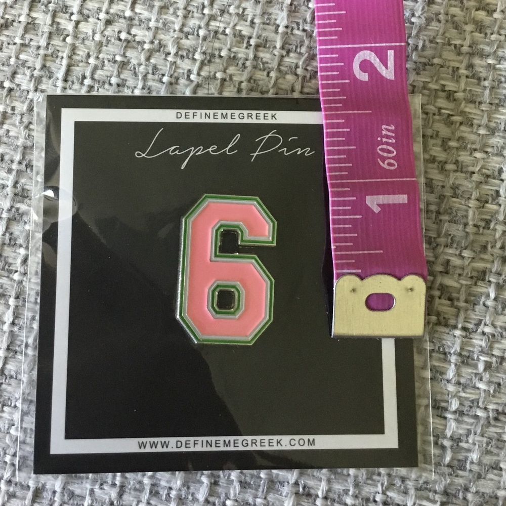 NWT Alpha Kappa Alpha Line Number Pink and Green Lapel Pin #9 or #6